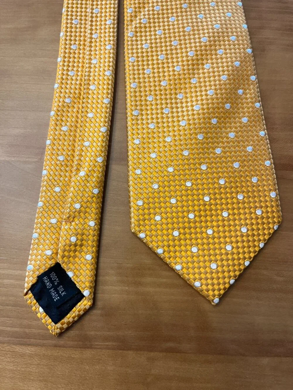 Corporate Image by Tom James -  Gold Silk Tie - Geometric Pin Dot